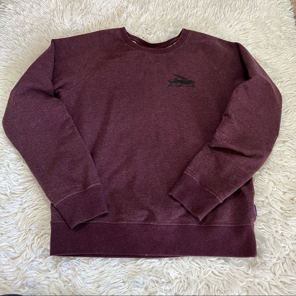 Patagonia Sweaters - Patagonia fly fishing logo crew neck sweatshirt organic cotton EUC medium
